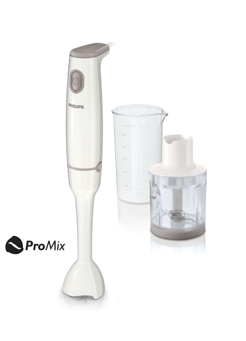 PHILIPS Frullatore a immersione Philips HR160200 650 W con bicchiere e tritatutto bianco